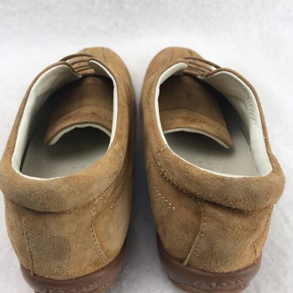 Hogan Women's Logo Suede Slip-On Shoes Sneakers Tan Camel Size 35.5 (US 5) Italy - Picture 7 of 12